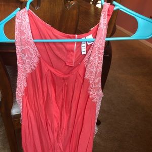 NWT Elle x Kohl’s Pink w White Lace Work Blouse